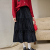 奢姿大码女装2025冬季胖妹妹时尚减龄灯芯绒荷叶边多层设计半身裙9954470630 商品缩略图4