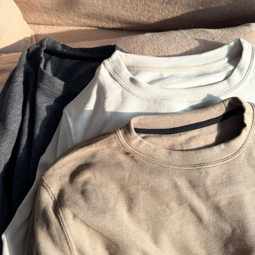 柔柔软软糯糯男女同款弹力打底衫，抗起球莱赛尔超细手感细腻舒适柔软糯手感 商品图3