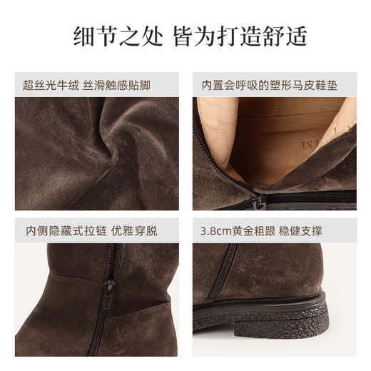【一家店专属】【品牌直发】RIM RIM新款马皮鞋高丝光小牛反绒高筒靴2530 商品图3