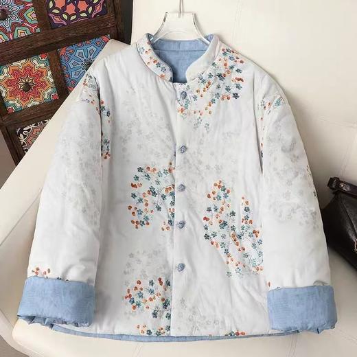【柔软舒适保暖❗️东方美学意境】新中式国风棉衣冬季新款两面穿时尚减龄印花百搭夹棉保暖小棉袄女。jb 商品图3