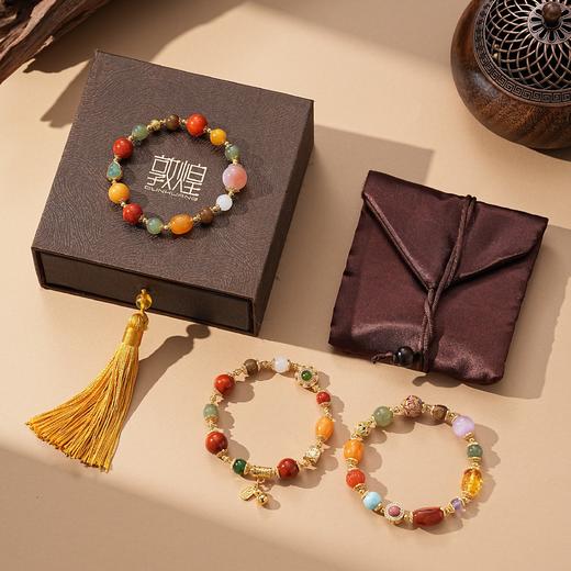 【昭华·南红蜜蜡多宝手串】敦煌福泽小众南红蜜蜡多宝新中式复古单圈手串 商品图6