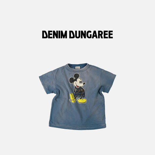 日本DD童装 DENIM DUNGAREE 复古棉质针织迪士尼联名米奇短袖T恤 商品图2