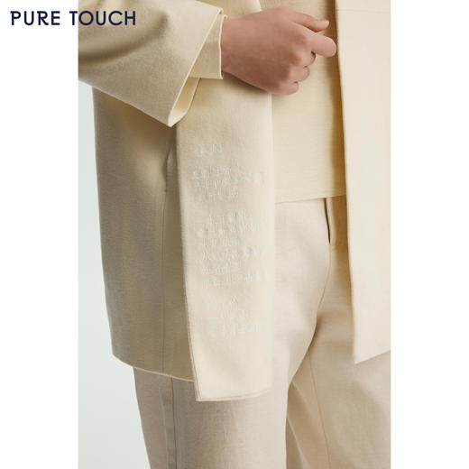 商场同款PURE TOUCH女装26春夏新款v领短外套中长款直筒羊毛外套 商品图4