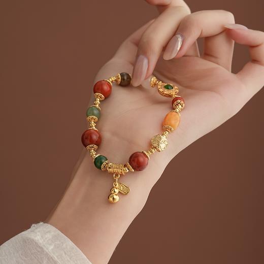 【福至心灵·南红多宝手串】敦煌福泽小众十二通宝南红手串和田玉蜜蜡多宝手串 商品图2