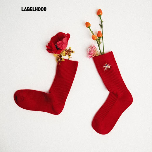 LABELHOOD蕾虎 “RED TO GO”SOCKS 红色袜子 商品图1