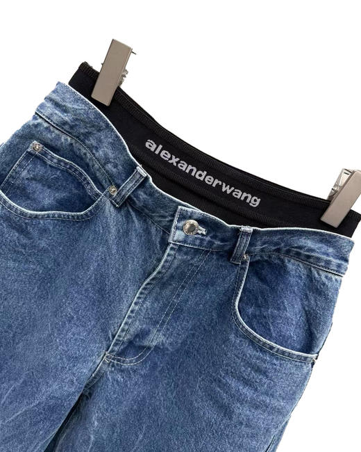 女款双腰阔腿牛仔裤长裤la002 商品图2