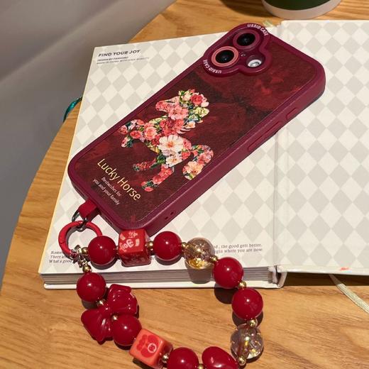【精致美观时尚❗️满满新年氛围感】2026马年新年春节手机壳适用苹果17p玫瑰16pm皮质iPhone15pro硬红色14新年13套。jc 商品图3