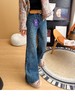 秋冬密密绒牛仔裤女 修身提臀高腰显瘦微喇叭裤 商品缩略图1