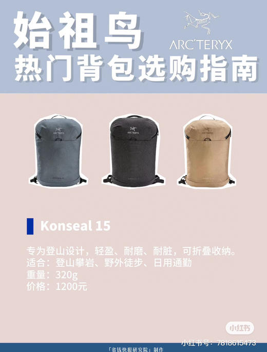 原单鸟格子双肩包书包15L123104 商品图6