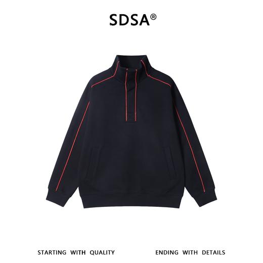 26WY10SDSA男士秋冬新款痞帅男装潮牌撞色线条立领卫衣百搭套头时尚上衣 商品图1