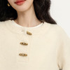 【12/31新品】熙世界【小羊羔初剪羊毛】条纹厚毛衣女冬季圆领牛角扣针织套头衫 商品缩略图4