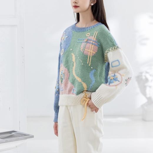 苏苏姐家欢歌嵌花毛衣手工DIY编织棒针羊毛衣服毛线团材料包 商品图1