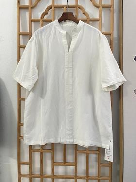 「断码清仓」男士国风新中式棉麻衬衫短袖上衣DZQC-101