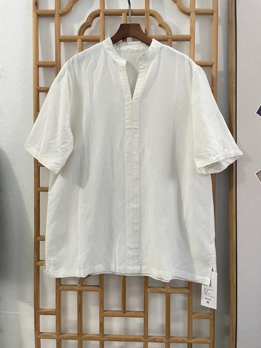 「断码清仓」男士国风新中式棉麻衬衫短袖上衣DZQC-101 商品图0