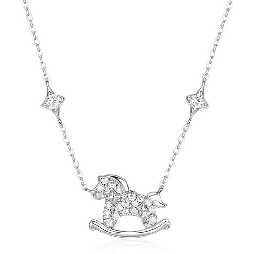 【新年限定】卡蒂罗KADER 招财萌马项链/好运小马项链 925银/999银 生肖本命年闪耀吸睛吊坠马上来财转运锁骨链 百搭通勤时尚设计 商品图1