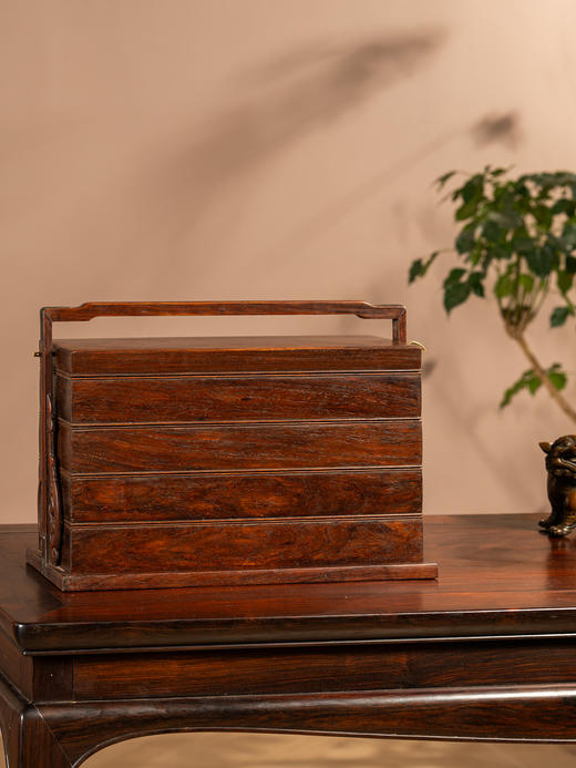 清	黄花梨四撞提梁盒 商品图0