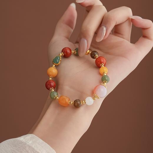 【福至心灵·南红多宝手串】敦煌福泽小众十二通宝南红手串和田玉蜜蜡多宝手串 商品图1