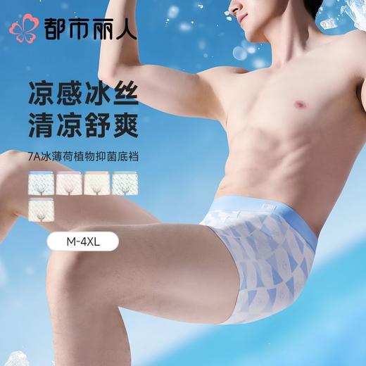 都市丽人内裤男士内裤冰丝内裤锦纶平角内裤明筋内裤潮流时尚内裤FKCC19 商品图0