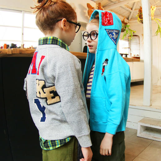 日本DD童装 DENIM DUNGAREE 迪士尼联名复古米奇拉链连帽衫 商品图3