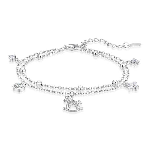 【足银|新年限定】卡蒂罗KADER 马上好运双层手链/马上来财双层手链 新中式经典生肖可爱小马本命年平安轻奢通勤百搭显白小众原创设计拼接链 商品图1