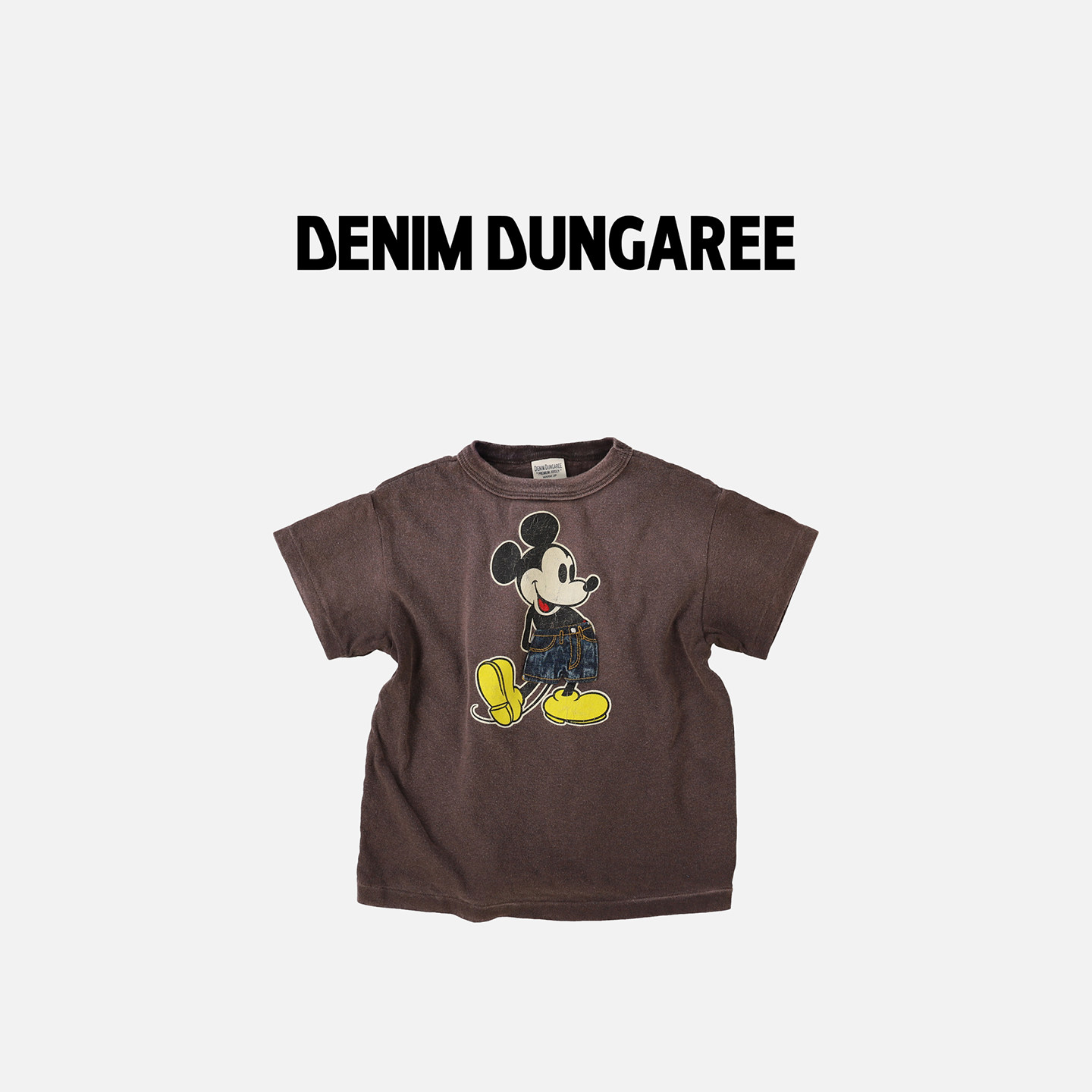 日本DD童装 DENIM DUNGAREE 复古棉质针织迪士尼联名米奇短袖T恤