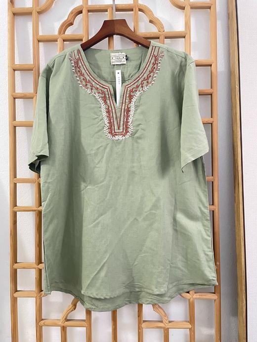 「断码清仓」棉麻重工民族刺绣中式男士上衣DZQC-110 商品图3