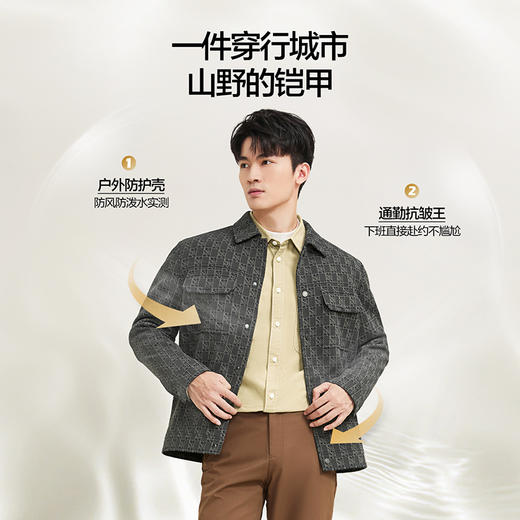 【提花工装茄克】柒牌夹克秋冬新款爸爸干部商务防风外套休闲男装129K70860 商品图3