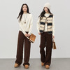 【12/31新品】熙世界巨好看冬装一整套女复古条纹毛绒背心马甲针织毛衣两件套装 商品缩略图1