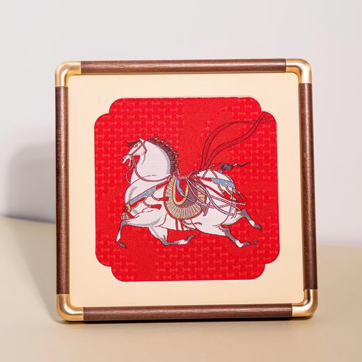 万事利 方形织锦镜框画 摆件 【马跃福至款】18*18cm 新年送礼自用 商品图3