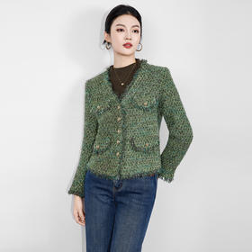 「高货wl」全新升级【铂金会员404/天猫539/差价135】(04623)洛诗琳轻奢小香风外套2025秋冬加厚长毛工艺保暖短外套女