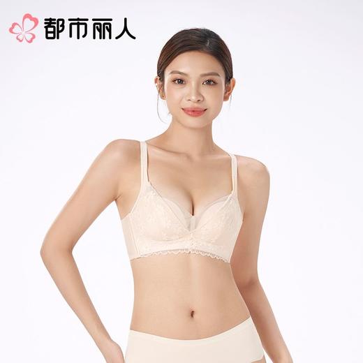 都市丽人内衣AB杯中厚C杯薄文胸蕾丝内衣3/4杯内衣三排四扣无钢圈LBC8C8 商品图1