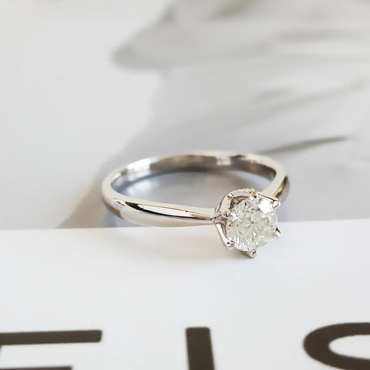 宝庆PT950白金时尚经典六爪款0.511克拉钻石戒指14号（戒圈可改） 291225NJM20 商品图4