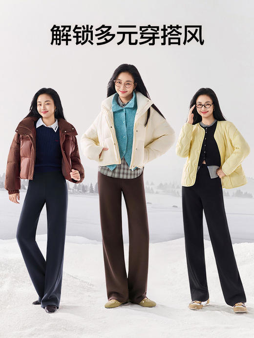 【HF】无忧购杨幂同款正版SIINSIIN加绒直筒裤女冬季厚显瘦运动小个子（截单后3-5天发货) 商品图1