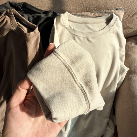 柔柔软软糯糯男女同款弹力打底衫，抗起球莱赛尔超细手感细腻舒适柔软糯手感 商品图2