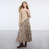 三彩2026春季新款豹纹半身裙松紧腰A字裙显瘦长裙优雅气质M 商品缩略图3