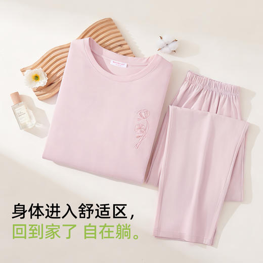 【商场同款】熳洁儿 莫棉家居服180G秋冬新款圆领套装25703223 商品图5