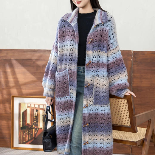 苏苏姐家清影长外套手工diy钩针编织开衫毛线团材料包 商品图1