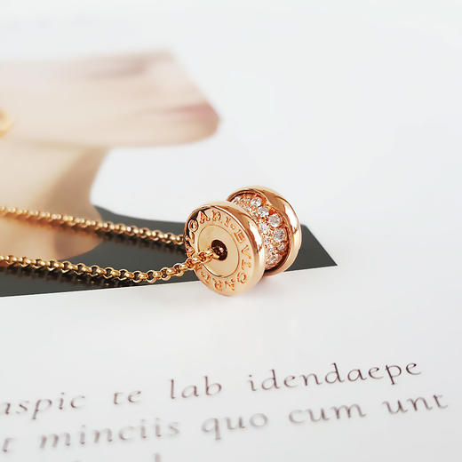 【95新】BVLGARI宝格丽B.zero1系列35111618K玫瑰金满钻小蛮腰项链链长约43cm女士 261225HS05 商品图3