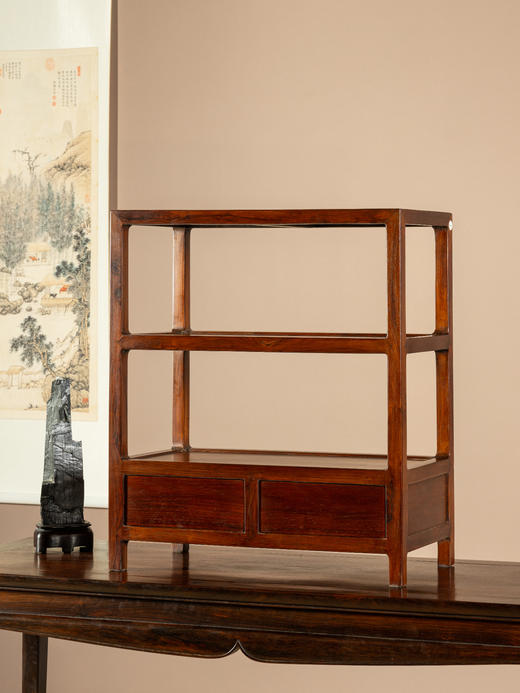 二十世纪	黄花梨带屉双层架格 商品图1