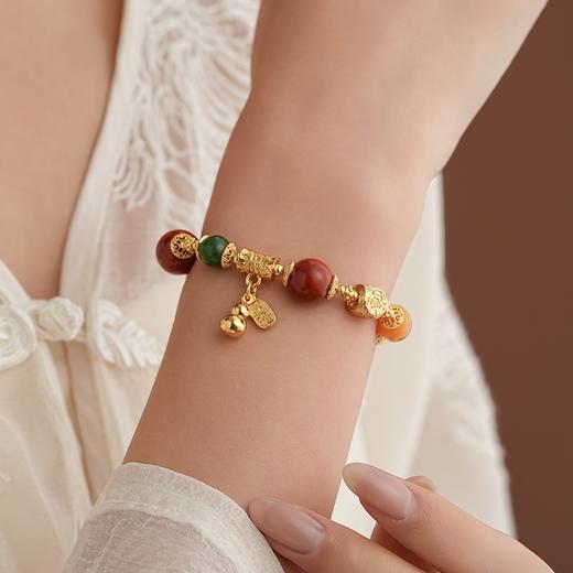 【福至心灵·南红多宝手串】敦煌福泽小众十二通宝南红手串和田玉蜜蜡多宝手串 商品图3