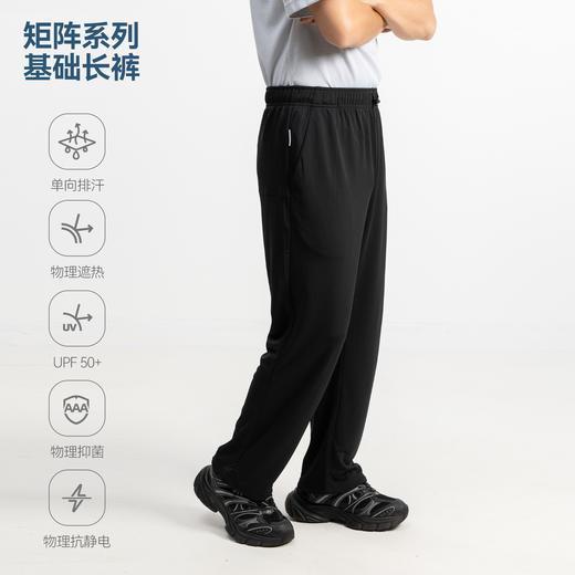 单导基础抽绳长裤卫裤速干跑步透气宽松束脚直筒运动休闲 商品图3
