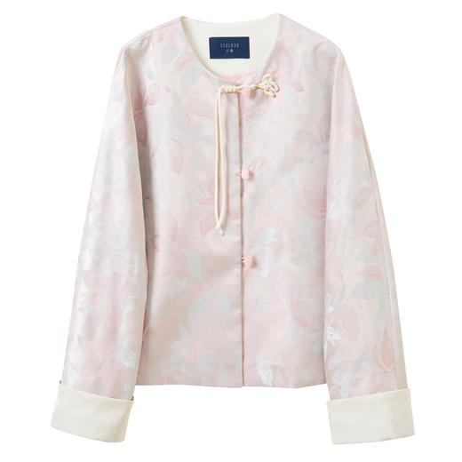 三彩【浮光花影】2026春季新款新中式提花外套盘扣开衫宽松C 商品图4