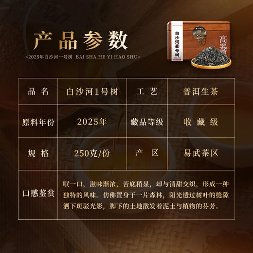1月2日中午12点高奢普洱【白沙河一号树】2025年春茶全球仅一棵，仅签约一年，错过再无，收茶价直接出了，藏在刮风寨雨林深处，是易武茶区‘四大金刚’之一 商品图1