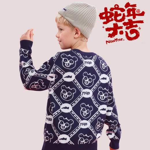 【MQD】童装男女大童拜年服冬季新款儿童圣诞新年喜庆半高领毛衣 商品图7