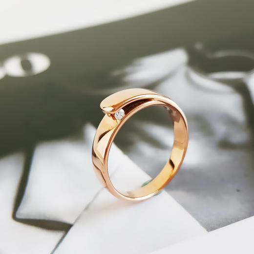 I DOAU750玫瑰金简约时尚0.04克拉钻石戒指15.5号（皆取最大值）231225NJS08 商品图5