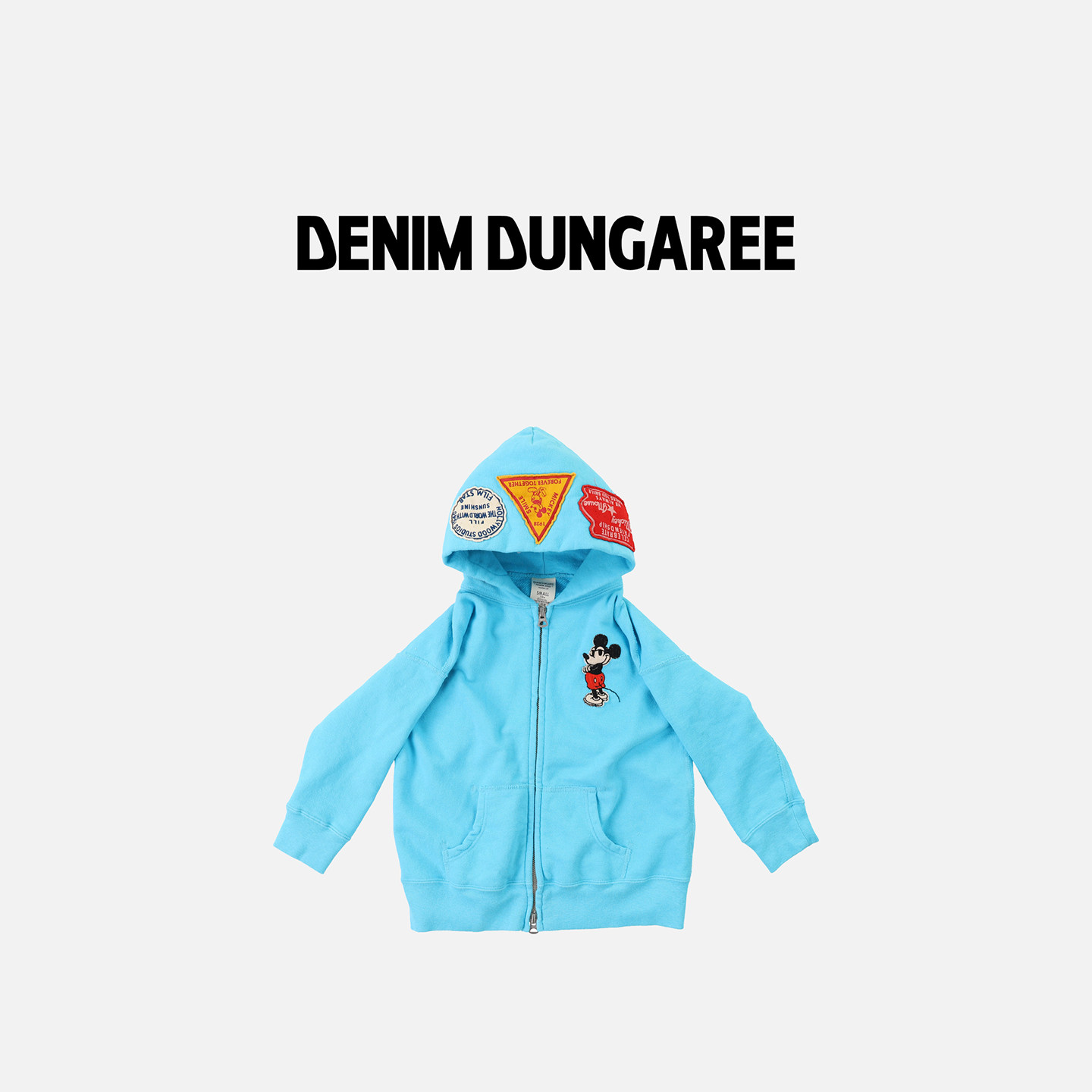 日本DD童装 DENIM DUNGAREE 迪士尼联名复古米奇拉链连帽衫