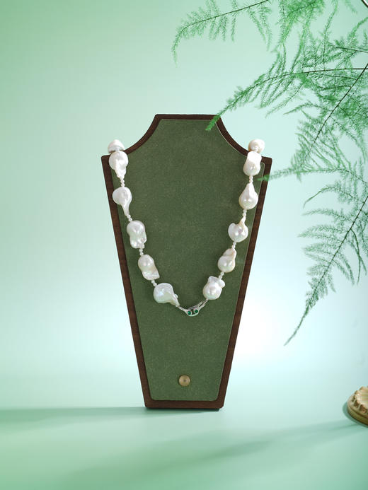 子佩集【潮汐褶皱】银S925珍珠惜王妃项链【BLKXL002】2.5mm小珠14-18mm巴洛克珠2601 商品图3