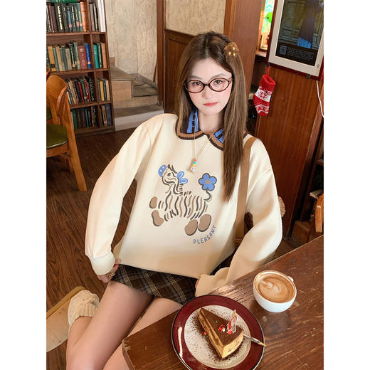 <曾小咸推荐> 2.5 现货秒杀 ！微信超特价！小马印花撞色翻领卫衣 日常209.99 立减120 秒杀89.99！！ 商品图3