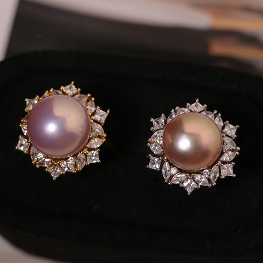 【甄珠贝】ji光淡水 莫兰迪色 爱迪生珍珠戒指 925纯银配件 商品图0