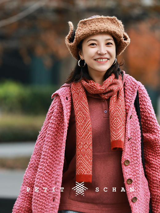 PETIT SCHAN小闪 CLO#1012 Red bean paste 红豆沙 汉麻莱赛尔抓绒连帽卫衣 商品图1